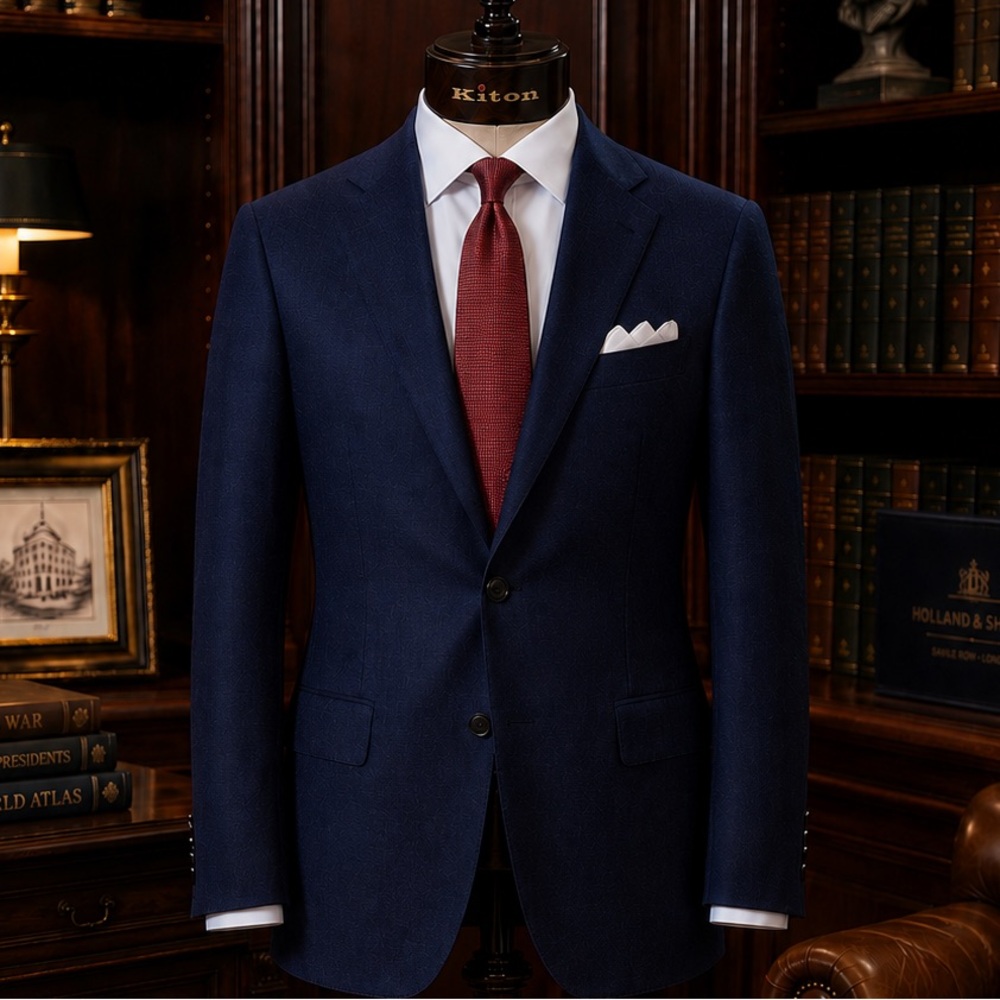 Kiton 100% Cashmere Navy Sport Coat
